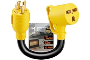 Suplevel NEMA L14-30P to 6-30R Heater Adapter Cord, 30 Amp 4 Prong Twist Lock Generator Male to 3 Prong Electric Garage Heate
