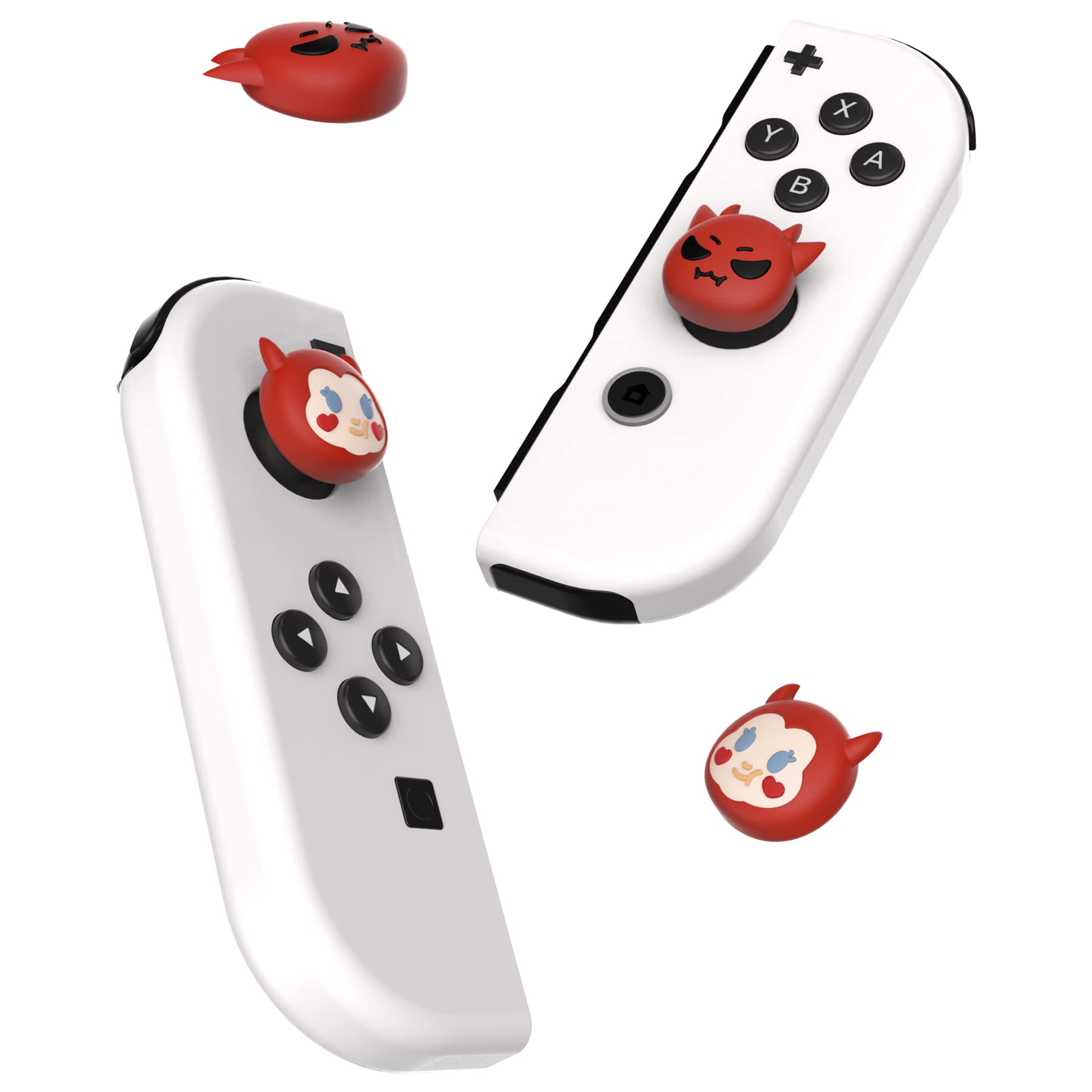 PlayVital Halloween Joystick Caps for Nintendo Switch, Thumbstick Grips for Switch Lite, Analog Cover for OLED Joycon Thumb Grip Caps - Little Devils