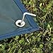 OUTRY Waterproof Multi-Purpose Tarp - Tent Stakes Included - Green- S - 4.9ft x 7.2ft / 1.5m x 2.2m, Lightweight Camping Picnic Ground Sheet Cover Cloth Mat Footprint Rain Fly Shelter Tarpaulin