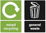 YIKIADA Recycling Bins Stickers 10 Pack 15x10 cm Waterproof Removable view 8