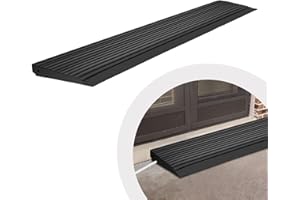 BOIARC 1" Rise Rubber Threshold Ramp for Doorway, 2000lbs Load Capacity Door Ramp with Non-Slip Surface, Rubber Curb Ramp for Wheelchair, Sweeper and Scooter