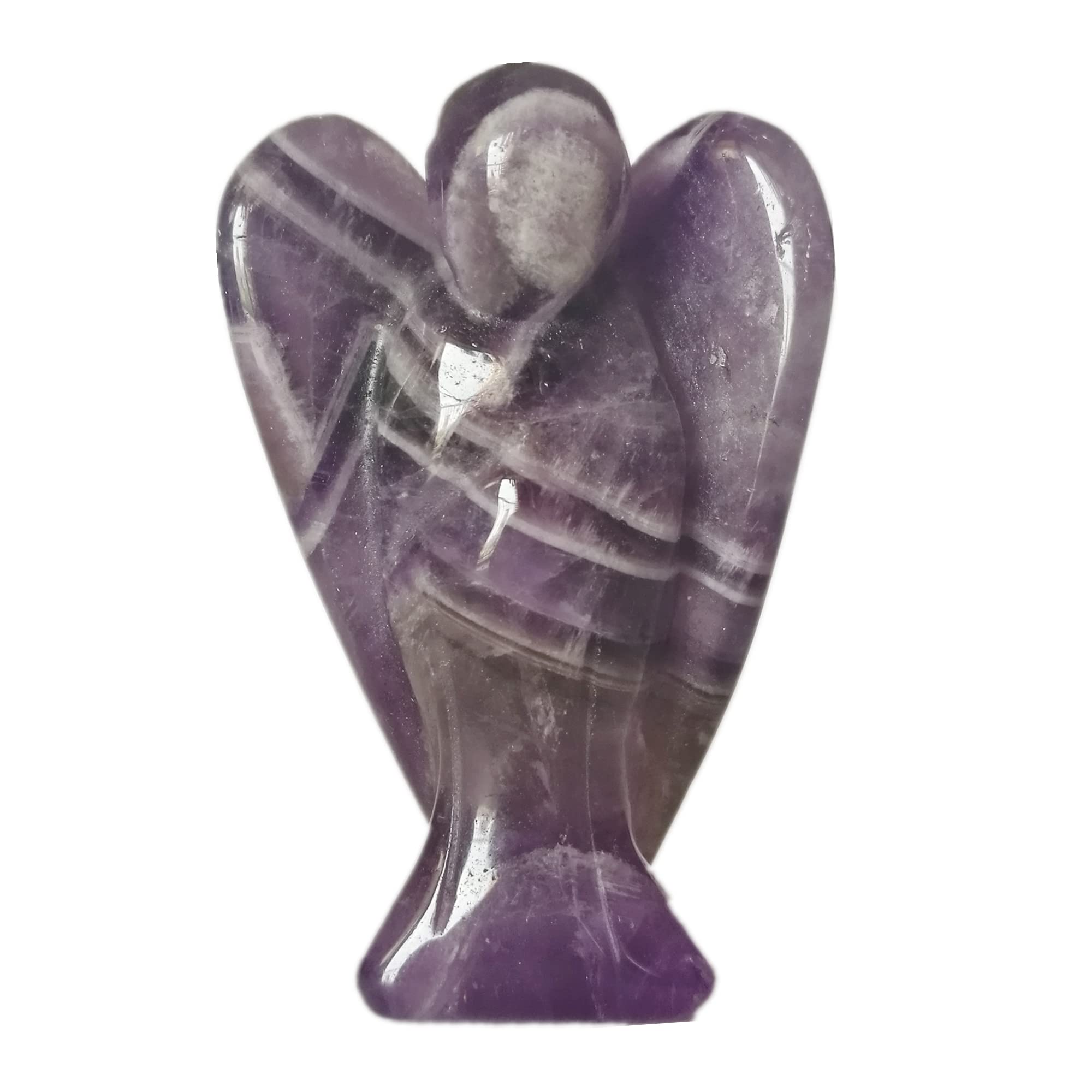 Manekieko Natural Dragon Blood Jasper Healing Crystal Prayer Guardian Angel Statue,48mm Carving Pocket Palm Stone Figurines Decoration