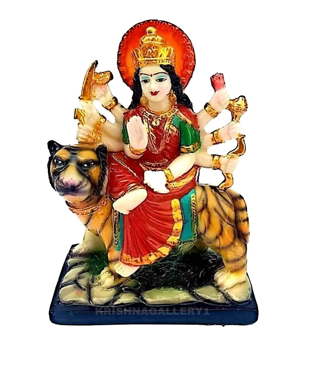 Buy KRISHNAGALLERY1 Marble Dust Sherawali MATA Durga Statue Murti for