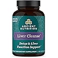 Ancient Nutrition Liver Detox Supplement, Ancient Herbals Liver Cleanse with Milk Thistle, Dandelion Root & Reishi for Optimal Liver Support, 1300mg, Gluten Free, 60 Count