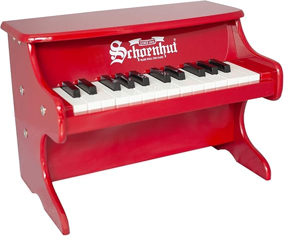 Amazon Com Schoenhut My First Piano Ii 25 Keys Red Mini Keyboard Piano Toddler Musical Instruments Promote Hand Eye Coordination 25 Tuned Baby Keys Piano Keyboard Toy For Kids Piano Gift For Kids Toys Games