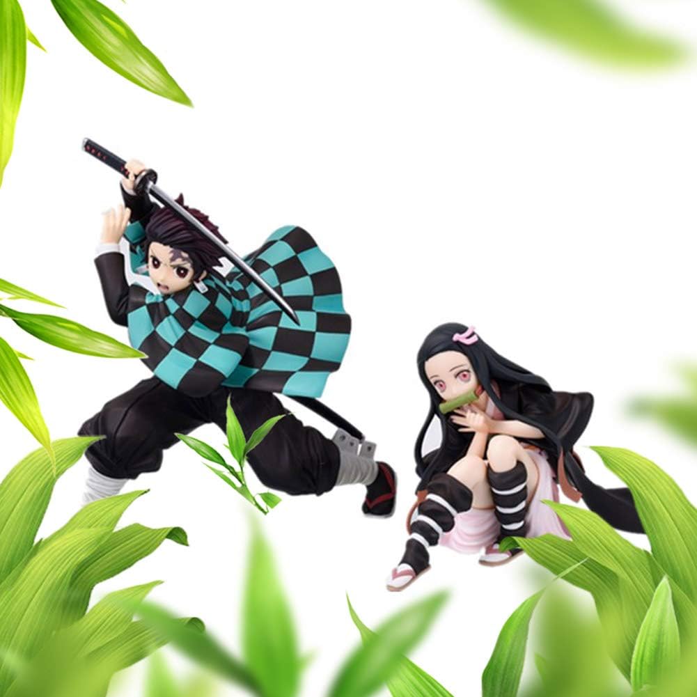 鬼滅の刃（きめつのやいば）  竈門禰豆子（かまどねづこ）、竈門炭治郎 ABS&PVC製 塗装済みフィギュア