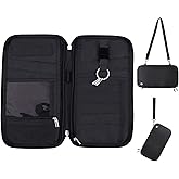 WALNEW Family Passport Holder Travel Wallet, Travel Essentials for Flying, RFID Blocking Document Organizer with Tracker/AirT