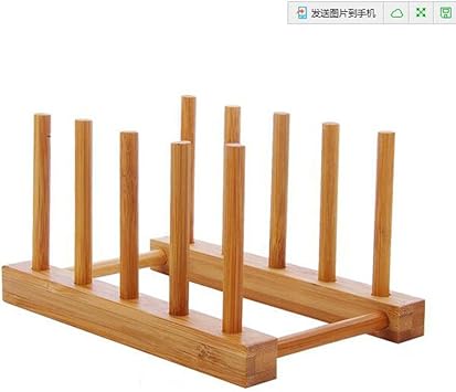 Homieco Vielseitiger Abtropfständer Tellerständer Bambus Deckelhalte