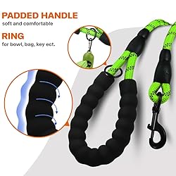 Taglory Rope Dog Leash 6FT with Comfortable Padded