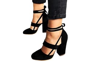 FABIURT Sandals for Women, Womens Platform Pumps Wedges Shoes High Heels Strap Buckle Fashion Sandal Dressy Pumps