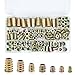 PGMJ 130 Pcs 7 Size M4/M5/M6/M8/M10 Nut Inserts - Zinc Alloy Threaded Inserts for Wood, Hex Socket Drive Metric Bolt Connector
