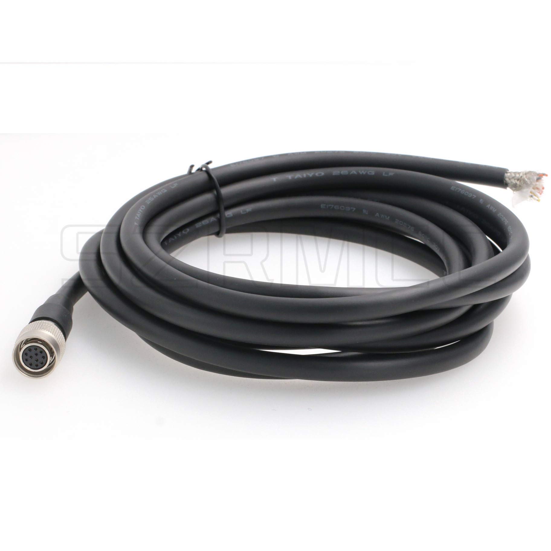 SZRMCC Hirose 12 pin Female to Open end Shield I/O and Power Cable for Basler So-ny AVT GIGE Cameras (Straight, 2m)