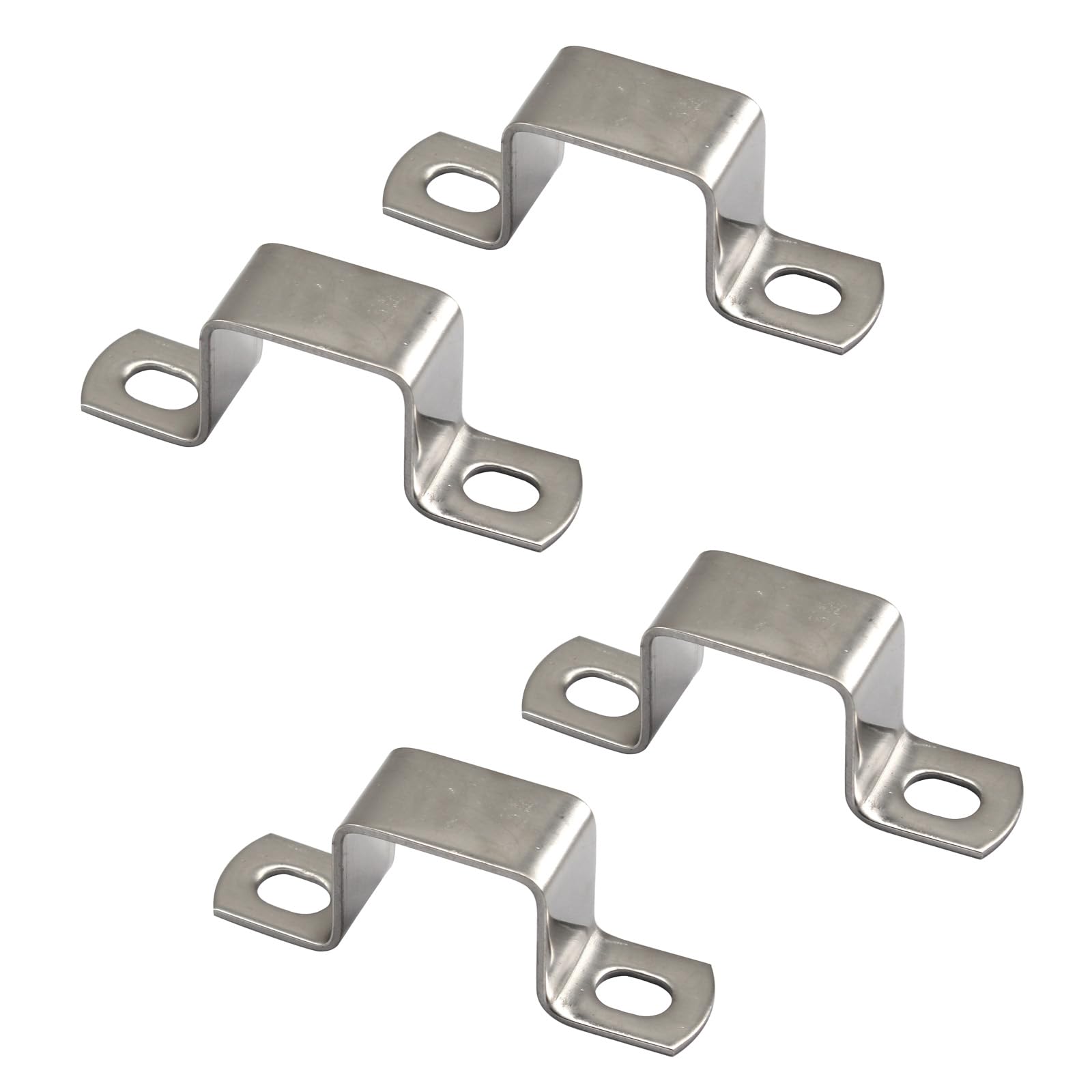 4 Pieces 60x60mm Square Pipe Clamp - 304 Stainless Steel U Shaped Strut Connector Bracket Tube Buckle Hose Cable Clamp — image 1