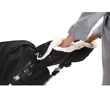 IntiPal Extra Dick Handwärmer Handschuhe Handmuff für Kinderwagen Buggy Kinderwagenmuff (Schwarz)