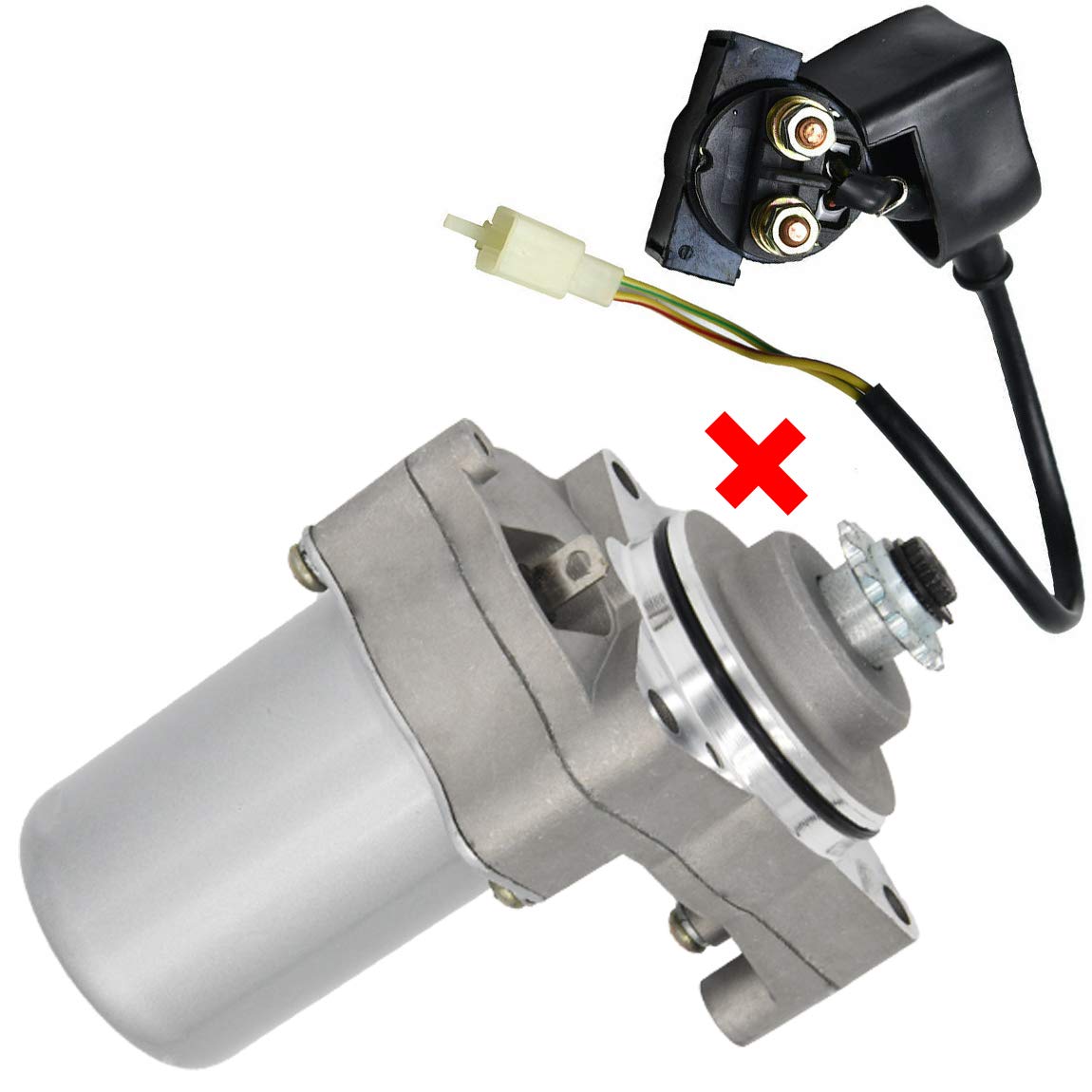 Photo 1 of 3 Bolt Starter Motor+Solenoid Starter Relay,for 50cc 70cc 90cc 100cc 110cc 125cc Dirt Bikes Go Karts ATVs Pit Bike Dune Buggy Sandrail Quad 4 Wheelers SSR Roketa Taotao Coolster Jonway SunL,by NAKAO