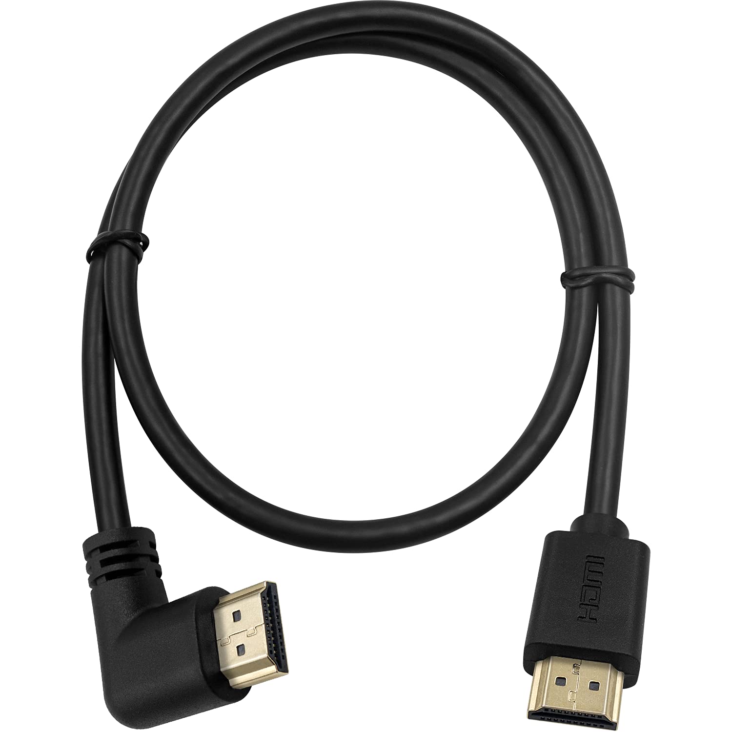 Maxhood HDMI 2.0 Cable 90 Degree 2 Feet / 60cm, 4K/60Hz High Speed 90 Degree Left Angle HDMI Male to Male Cable for TV/Xbox /PS4 /PS5(M/M Left).