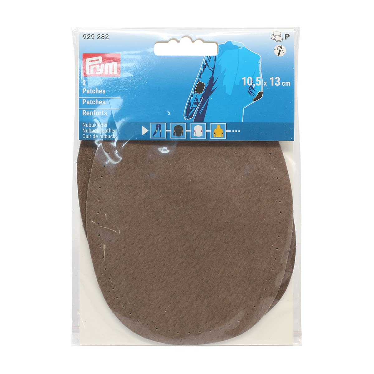 Patch.nubuckleath(sew.)10,5x13cm Brown