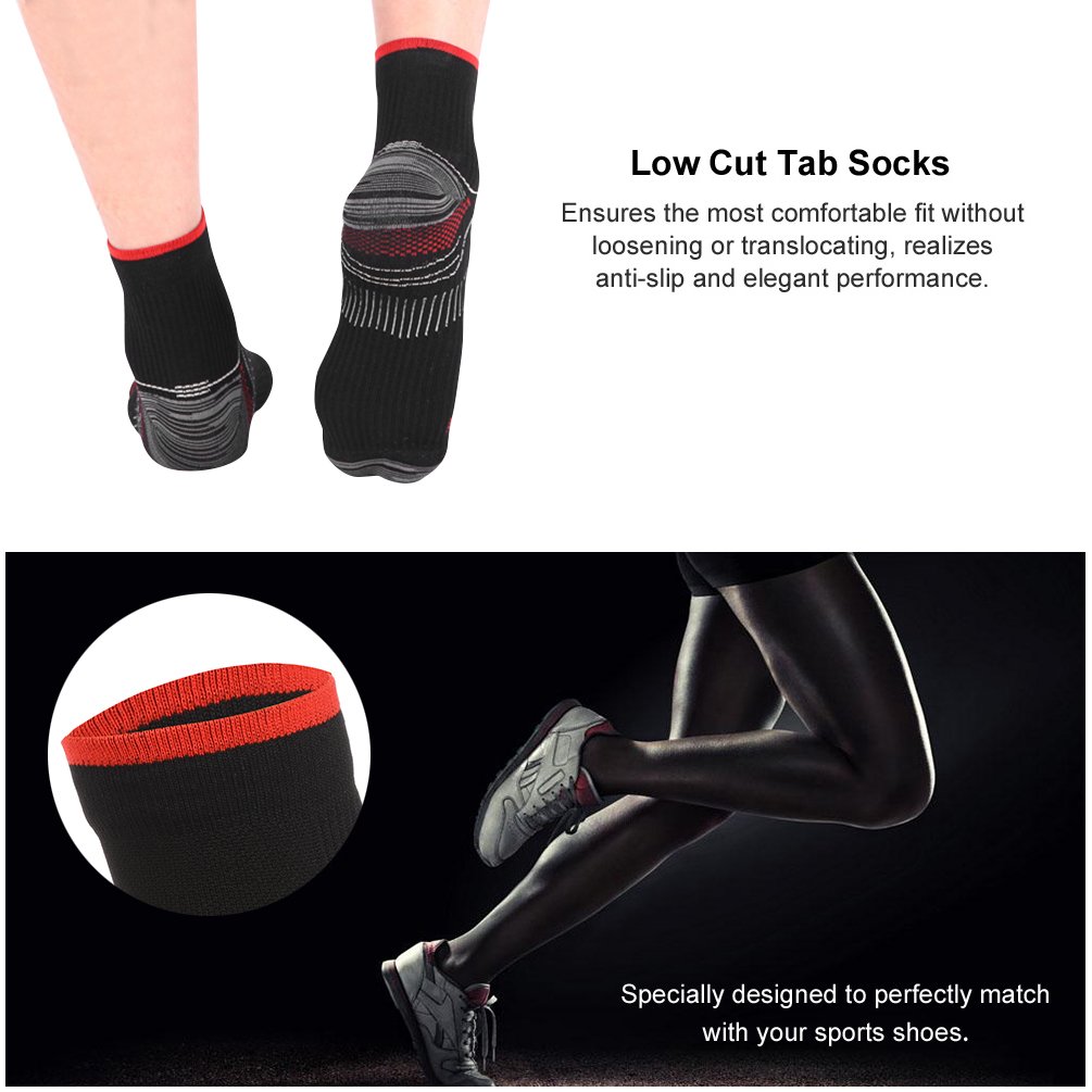 Vbiger 3 Pairs Womens & Mens Cushioned Athletic Socks Quick-dry Compression Ankle Socks Crew Socks