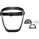 Anti-Fog Full Face Shield for Grinding & Cutting, Reusable Safety Mask with Adjustable Headband, Wide View Clear Visor for Dust/Debris Protection - Outdoor Work, Lawn Mowing, Woodworking (7.28x6.69in)