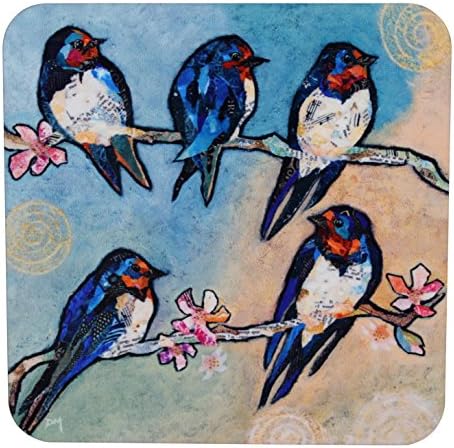 Dawn Maciocia 'Swallows & Swirls Swallow Bird Coaster Table Mat