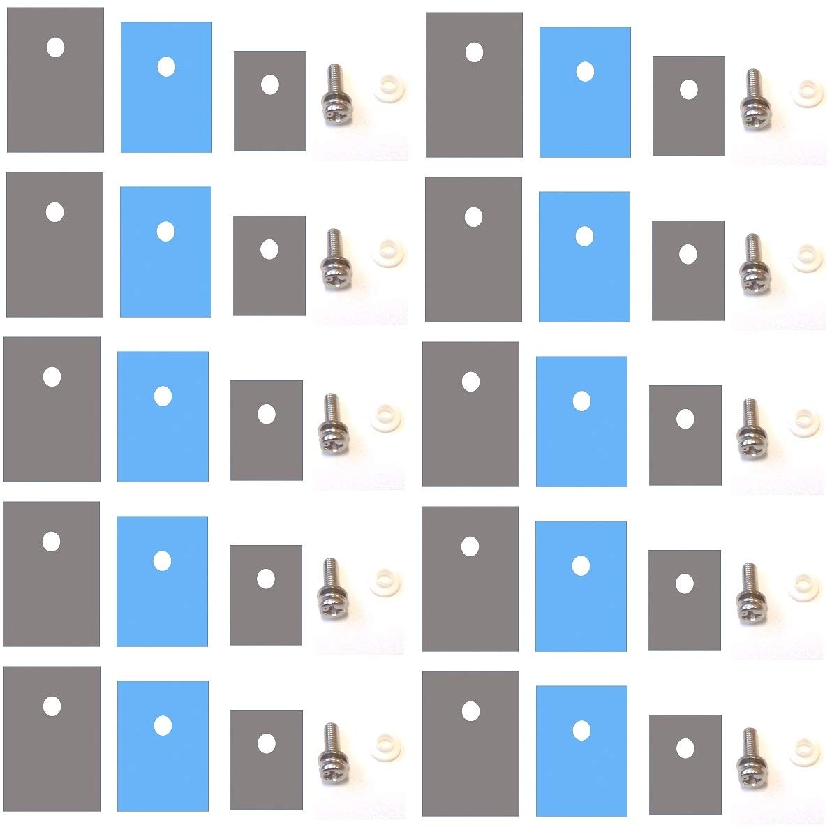Easycargo TO-220 TO-247 TO-3P Heatsink Insulator Mounting Kit (10 Packs, Screw+Washer+Bushing+Insulator), PCB Mount, Aluminium, MOSFET Transistor irf520 LM317 7805