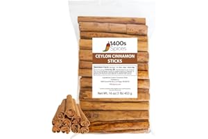 1400S SPICES 1lb Ceylon Cinnamon Sticks from Sri Lanka, True Cinnamon Stick, Canela Entera en Rama.