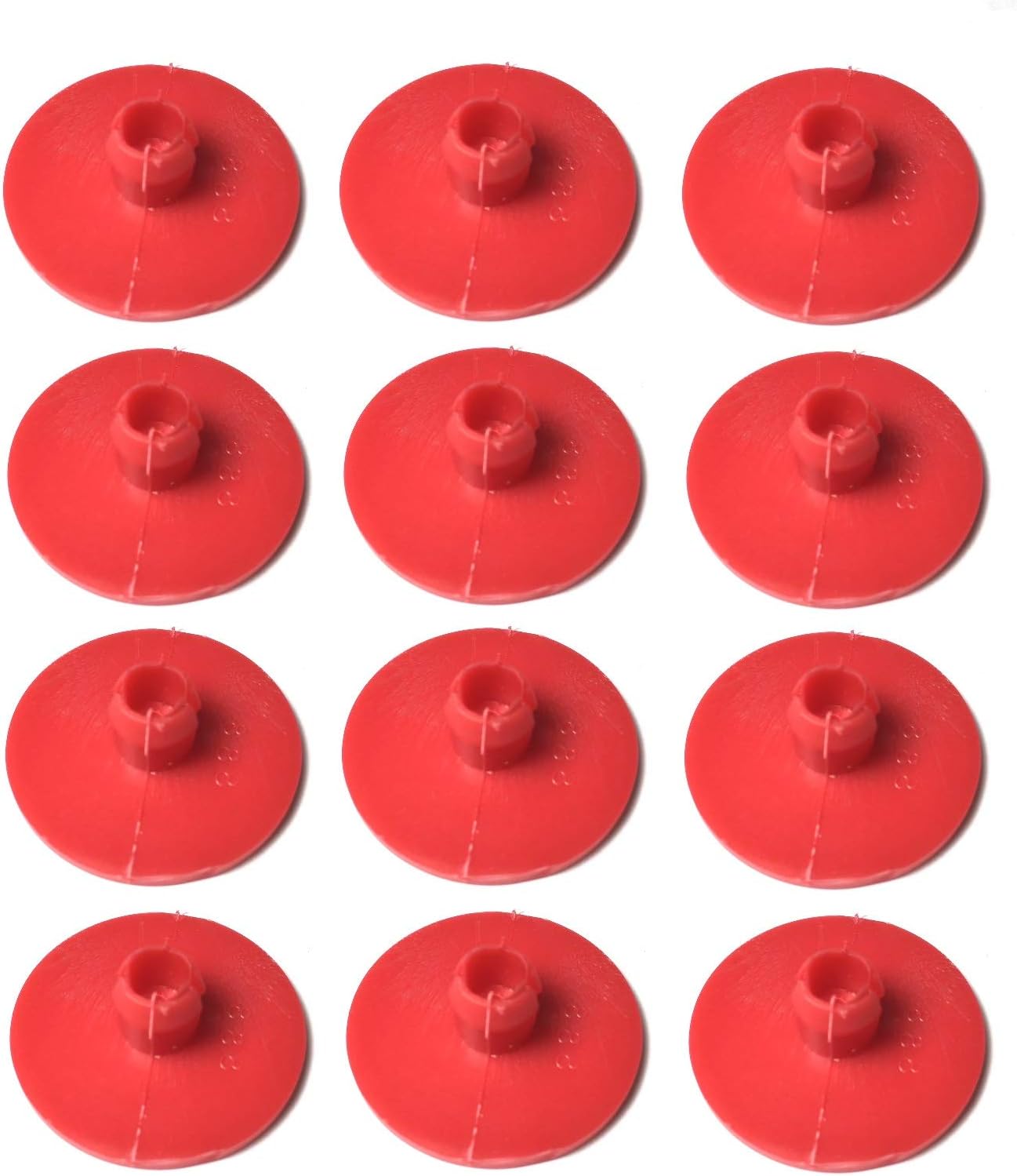 12 Pcs 1 3/4" Inch Leaf Spring End Tip Wear Pad Anti Squeak Insert Silencer Plastic Block Round Red