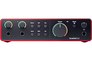 FOCUSRITE Scarlett 2i2 4th Gen USB Audio Interface w/Buhne XLR10 10 Ft Mic Cable