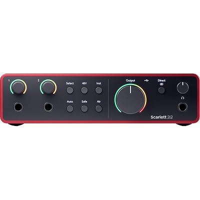 Scarlett 2i2 4th Gen USB Audio Interface w/Buhne XLR10 10 Ft Mic Cable