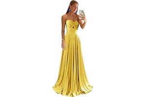 Bddhkw Satin Bridesmaid Dresses for Women Long Prom Dress 2025 Sweetheart Wedding Guest Dress Long Formal Evening Gown KF060
