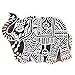 Hashcart Wooden Block Stamps - Indian Textile Printing Blocks - Elephant & Peacock Shapes for Fabric, Clay & Henna, Tattoo