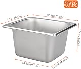 YAYODS 4Pcs Gastronorm Pan 1/6 with Lid 176x162x100mm Stainless Steel view 2