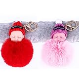 Sleeping Baby Doll Keychain HAND MADE Cute Key Ring