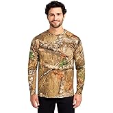 Realtree and Mossy Camo Crewneck Long Sleeve Tee Unisex Adult Cotton Hunting Shirts