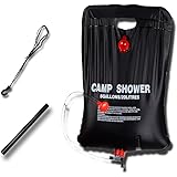 Solar Shower Bag, RISEPRO 5 gallons/20L Solar Heating Camping Shower Bag Temperature Indicator Hot Water 45&deg;C Hiking Climbing C1004