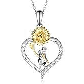 Fuguangju Possum Necklace 925 Sterling Silver Opossum Animal Necklaces Possum Gifts for Women Men Opossum Pendant