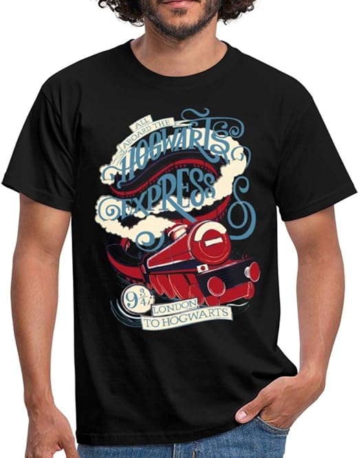 Spreadshirt Harry Potter Hogwarts Express Men's T-Shirt : Amazon.co.uk: Clothing