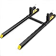 VEVOR Pallet Forks, 2000 lbs Clamp on Pallet Forks, 60" Total Length Heavy Duty Pallet Forks with Adjustable Stabilizer bar, 