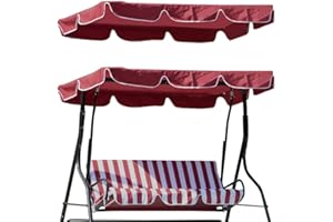 Timoau Porch Swing Canopy, Replacement Waterproof Swing Top Cover, Outdoor 3 Seater Garden Swing Seat Canopy Cover, Sun Shade Patio Canopy Awning 65"×44"