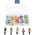 50 Pieces Dental Sectional Matrix Bands with Positioning Wedges for Dental Restorations, 0.05mm Thickness, Assorted Shapes and Colors, Double-Side Soft Metal Contoured Matrices System for Adults Kids