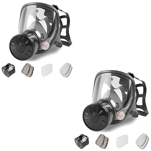 Gas Separation Mask Gas Masks Survival Nuclear and Chemical - 2Pack Full Face Gas Mask with ...