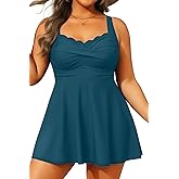 Aqua Eve Plus Size Swim Dress - Two Piece Tankini Tummy Control Bathing Suit with Shorts 2025 Swimsuit