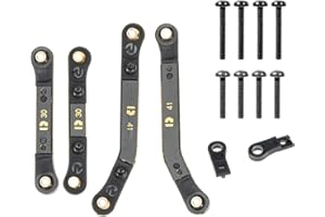RampCrab High Clearance 4 Links Set for SCX24 Deadbolt & GX 470, Brass Links Set, ONLY Front, 4Pcs, Black