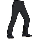 Pioneer Camp Men's Snow Ski Pants Waterproof Insulated Fleece Lined Softshell Snowboard Outdoor Hiking with Zipper Bottom Leg