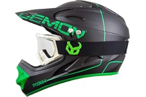 Demon United Podium Black/Green Full Face Mountain Bike Helmet- BMX Helmet- with Demon Viper MTB Goggles- 3 Goggle Color Options Available