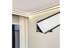 Black Led Track Ceiling Crown Molding Lighting, Aluminum Led Strip Light Channel and Diffuser, Modern Baseboard Lighting Prof