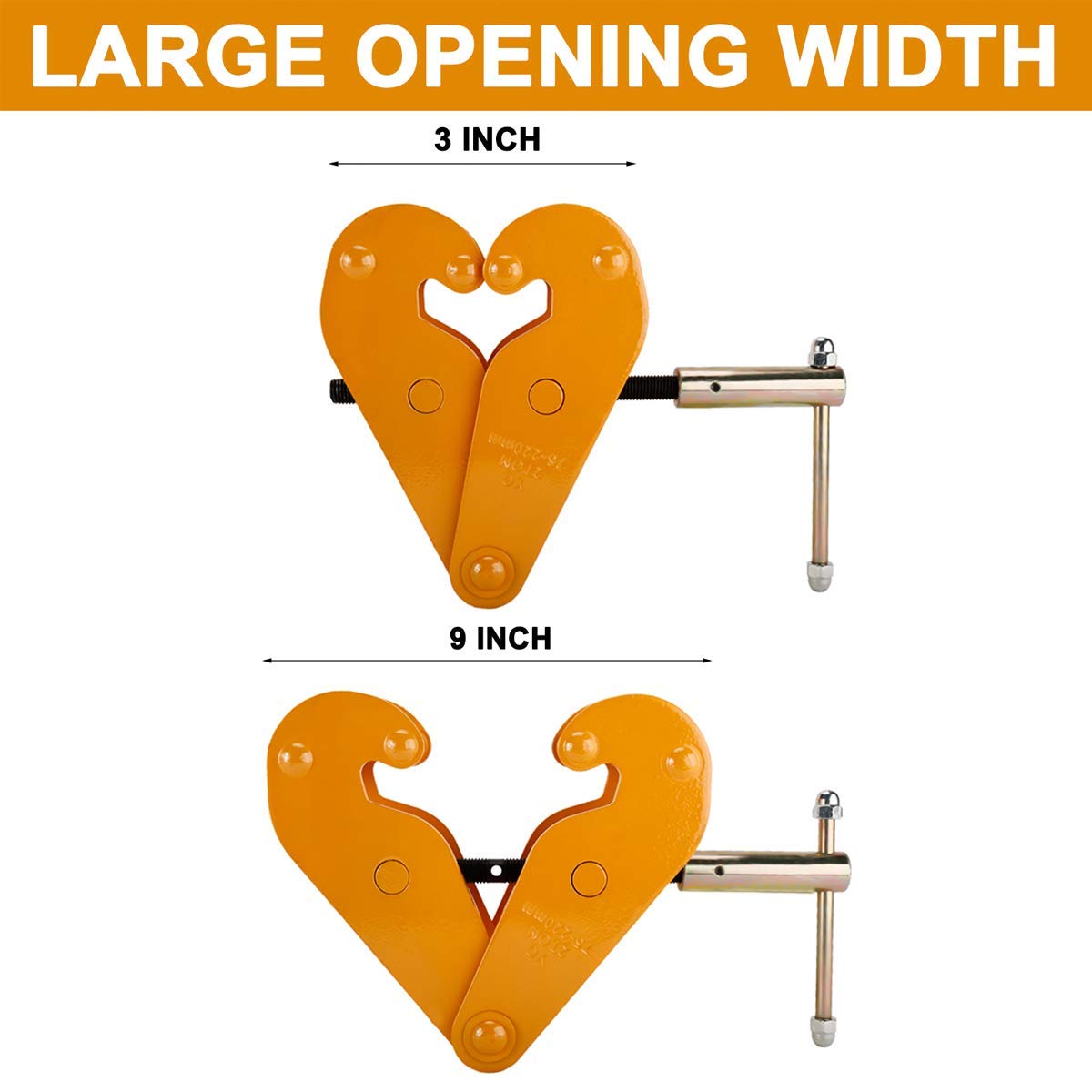 RELMON Beam Clamp 4400lbs/2Ton Capacity Heavy Duty Stable Lifting Clamp: Industrial & Scientific