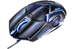 CHONCHOW Gaming Mouse - Wired, 6 Buttons, 4 Adjustable DPI Up to 3200 DPI, 7 Color LED Light, Used for Games and Office, Compatible with Computer/Laptop/Tablets (Black)