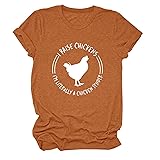 Semisun Chicken Shirt Women Mom Cute T Shirts Funny