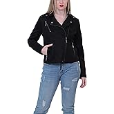 jou womens Bonded Suede Moto Jacket, Stylish & Trendy Coat